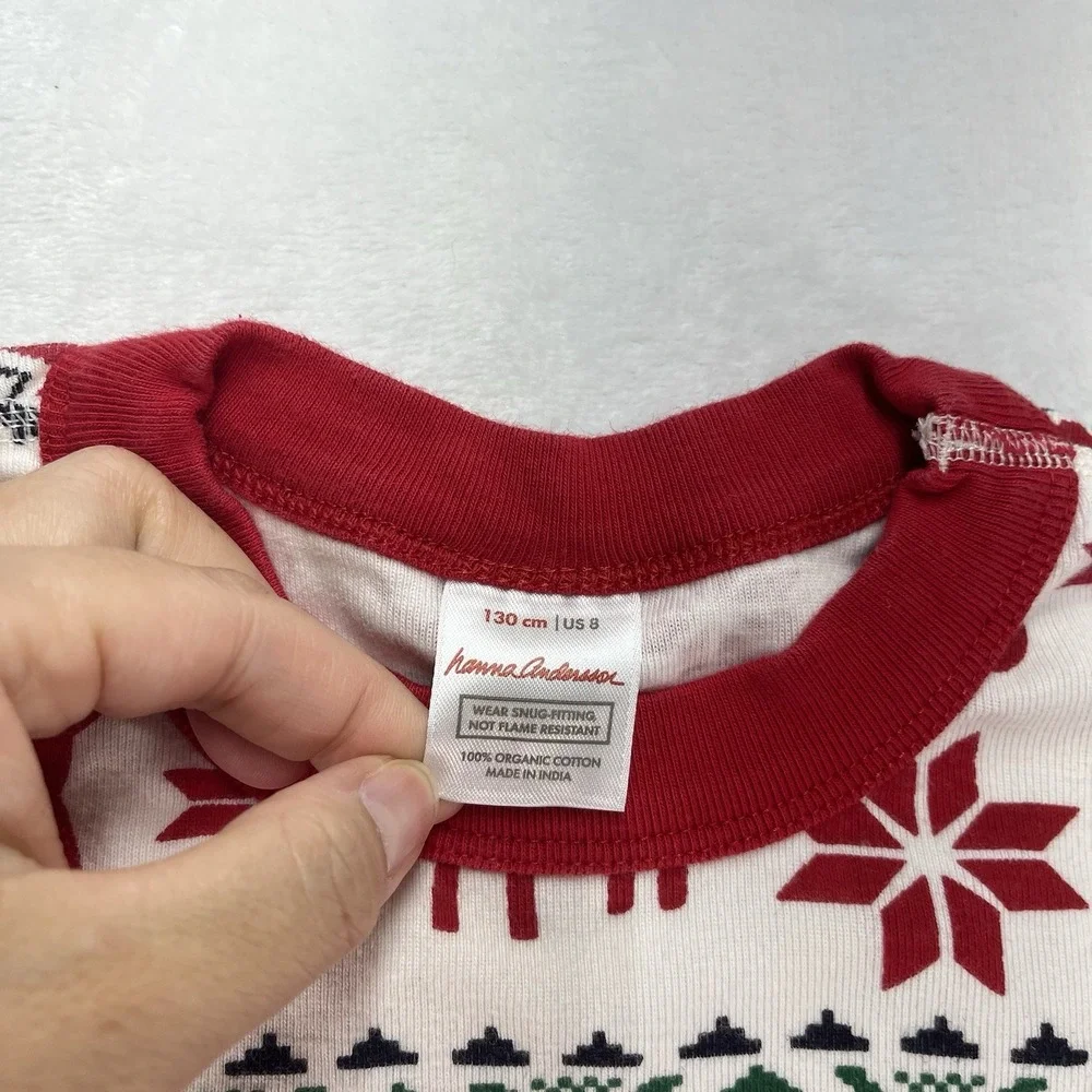 Hanna Andersson Organic Cotton Pajamas Unisex Kids 8 Christmas Holiday Fair Isle